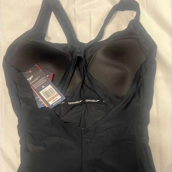 Speedo Black One Piece Power Flex Swimsuit Size 12 - Picture 4 of 4